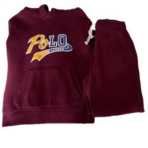 Polo Ralph Lauren Boys Two (2) Piece Matching Set, Maroon, Size 7